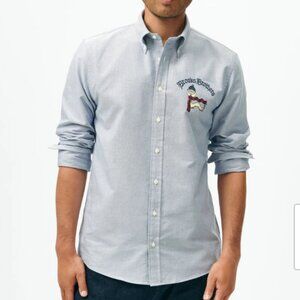 Brooks Brothers Embroidered Oxford Slim-Fit Button-Down Collar Shirt in Large